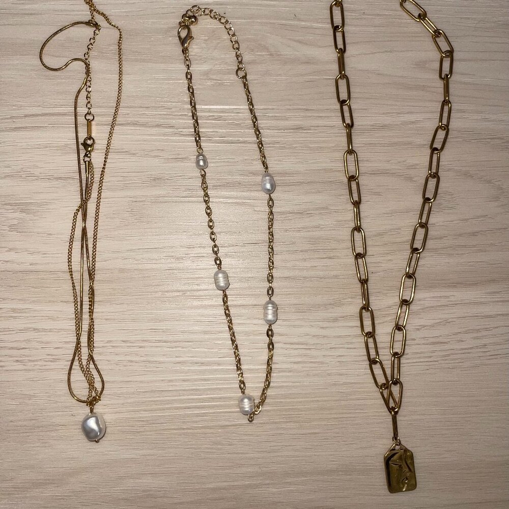 Gold necklaces